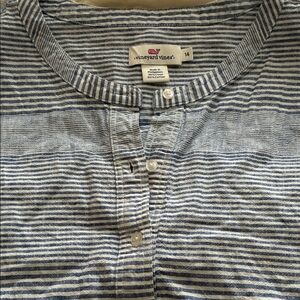 Vineyard Vines Women's Navy and White Striped Blouse